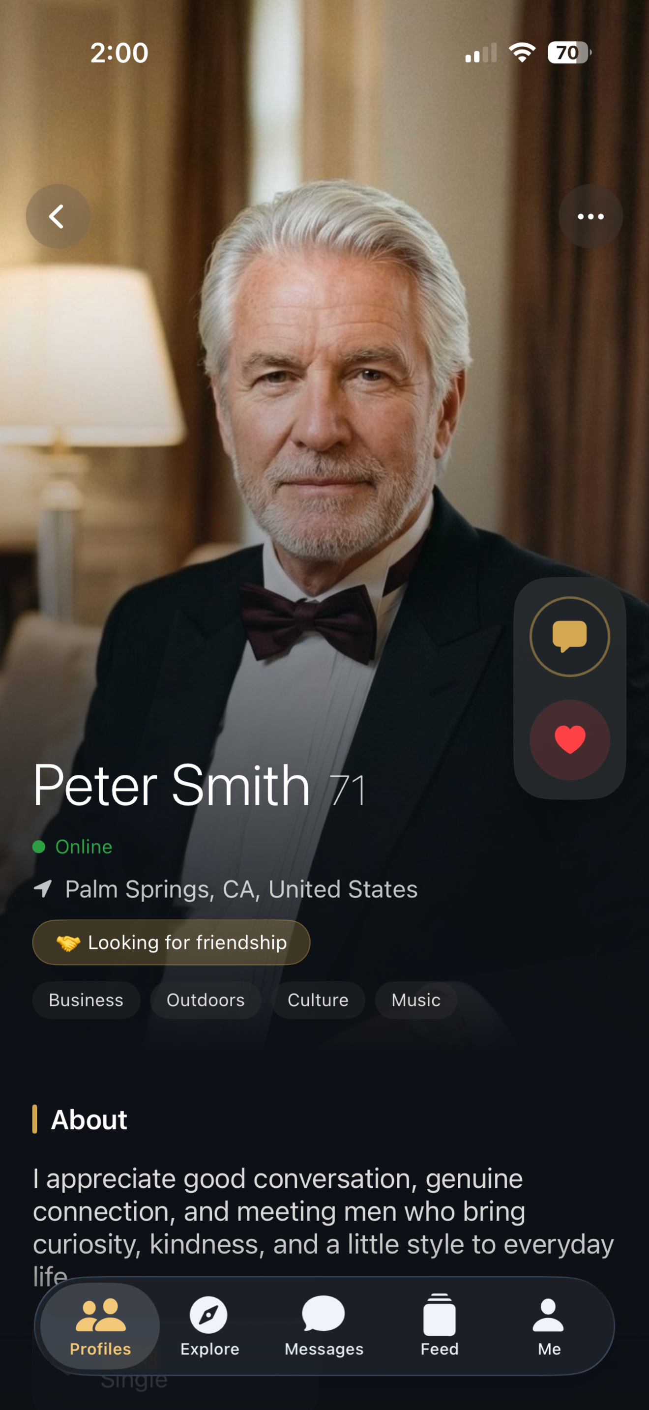 SilverGents iOS member profile detail
